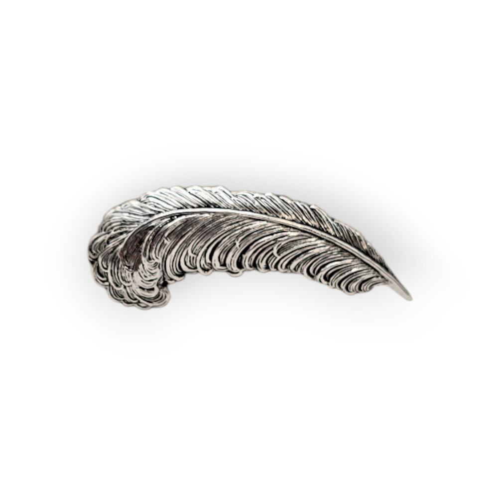 Feather Silver Brooch Elegant Textured Pin Sarah Coventry Silver Vintage Romance